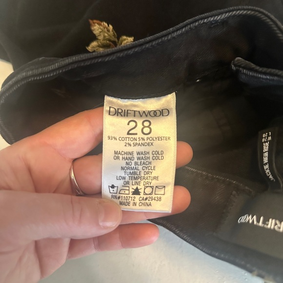 DRIFTWOOD Jackie Black Skinny Jeans with Yellow Floral Pattern - Picture 4 of 7